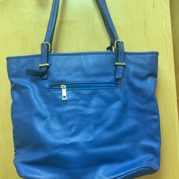 Michael Kors Blue Woven Tote Bag - Picture 2 of 3